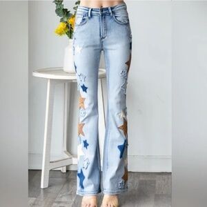 Oli and Hali “ Danielle “ Oli & Hali Star Patchwork Flare Denim Jeans 26